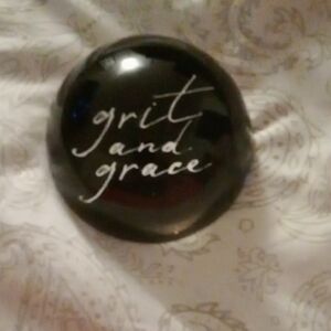 Black 'Grit and Grace' Decorative Paper Weight